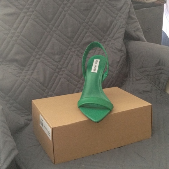 Steve Madden Green Pointed-Toe Slingback Stiletto - Picture 2 of 3